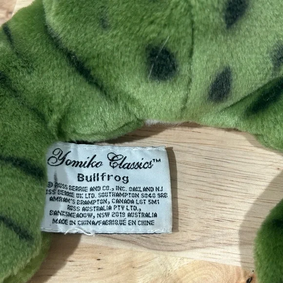 Yomiko Classic Bullfrog Green Beanie Green Frog Plush Russ 12” - Picture 4 of 6